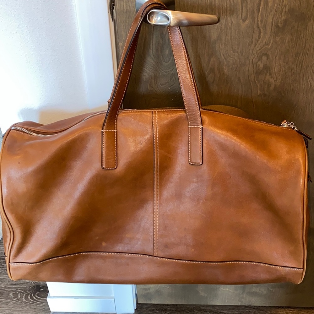 Coach Leather Vintage Weekender Duffle Bag.  Brown.